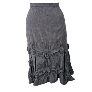 Tulip cotton black white pin stripe skirt circle poofs Small